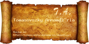 Tomasovszky Annamária névjegykártya