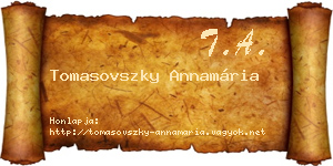 Tomasovszky Annamária névjegykártya