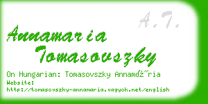annamaria tomasovszky business card